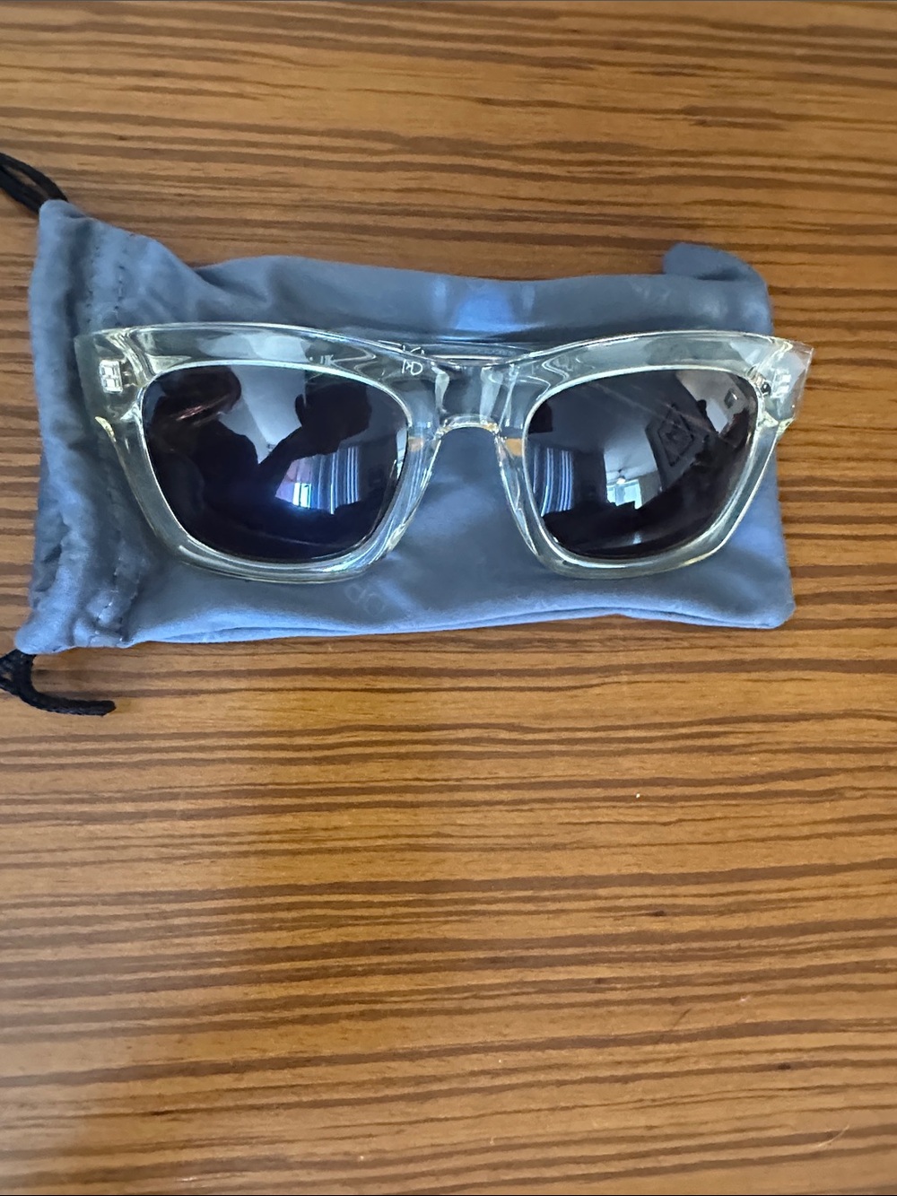 Dragon Alliance Clear Frame Sunglasses with Dark Lenses